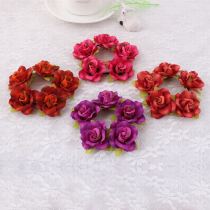 Fiery rose flower bun wrap ring garland