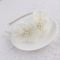 White chiffon flower hair band with flower bead