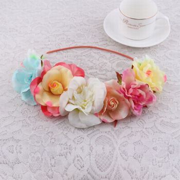 Custom printed  colors rose flower head band