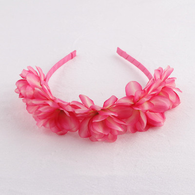 New item colourful silk flower hair hoop pin flower alice band for kids
