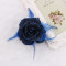 Party hair decorations colors big silk rose hair flower clip with feather brooch