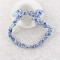 Blue floral printed yoga top knot headband