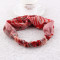 Chiffon red floral printed headband for yoga
