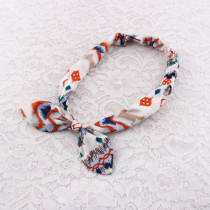 Fashion sakura floral printed bow headband