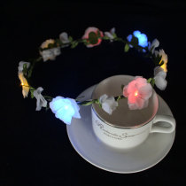 White rose light up led flower crown