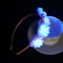 White & Pink daisy led light up flower hair band for wedding