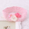Pink flower elastic mesh headbands for toddlers