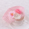 Pink flower elastic mesh headbands for toddlers