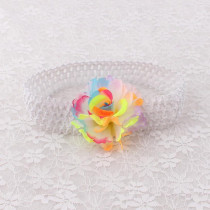 Colors pretty flower elastic mesh headbands for toddlers