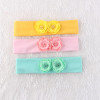 Pink/mint green/yellow flower headbands for toddlers