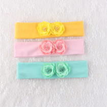 Pink/mint green/yellow flower headbands for toddlers