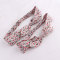 Pink floral printed bow knot sport headband