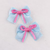 Blue polka dot bow hair clip for kids