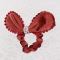 Velvet bunny ear scrunchie hair tie with pom pom