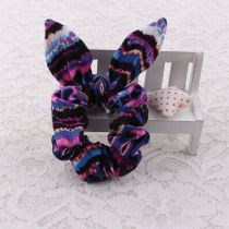 Girl purple bunny ear hair scrunchie wholesale