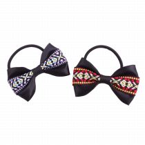 Boho ethnic ribbon bow hair tie supply