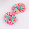 Baby ribbon flower hair clip with button