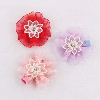 Korean cute ribbon flower hair clip for toddlers