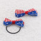 American flag bow ponytail holder banana hair clip set