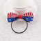 American flag bow ponytail holder banana hair clip set