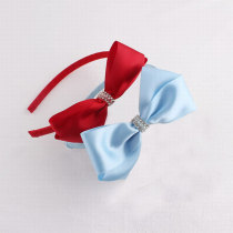 Plained red large ribbon bow alice band kids