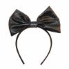 Big black leather top head bow alice band wholesale
