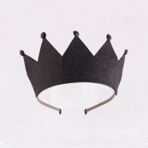 Black glitter princess crown hair band