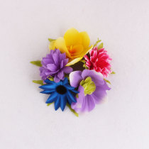 New silk daisy flower bun wrap ring garland for girl