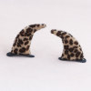 Eco-friendly leopard fake fur ox horn hair clips cosplay