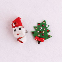 Wholesale felt Christmas snowman hair clip set