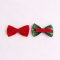 Wholesale red and green ribbon Christmas hair bow set