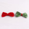 Wholesale red and green ribbon Christmas hair bow set