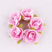 Affordable pink rose flower bridal cuff bracelet