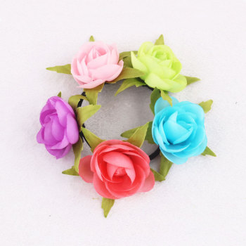 Natural colors rose flower bun holder wrap