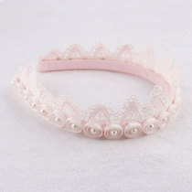 Custom pearl lace crown hair band baby crown