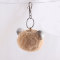 8cm bear ear handbag faux fur pom pom keychain China supplier