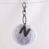 9cm Grey faux fluffy rabbit fur ball keychain supply