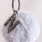 9cm Grey faux fluffy rabbit fur ball keychain supply