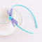 Striated pom -pom ribbon bow hair band set