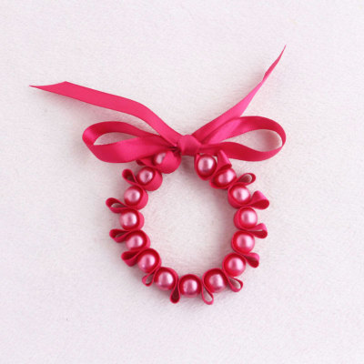 Affordable colors ribbon pearl wrap bun China wholesale