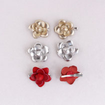 Trendy colorful real leather rose flower hair clip