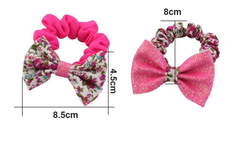 the clear size to show our floral bow hair scrunchie