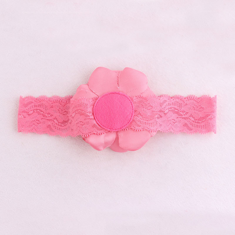 big flower with high stretchy soft lace headband crown for toddlers