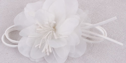 white silk flower hair clip for wedding