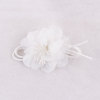 Wedding white flower hair clip with leather for bridal