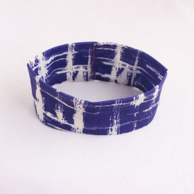 Blue nice elastic irregular tie-dyed headbands for yoga