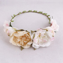 Vintage ivory rose floral crown headpiece wedding China