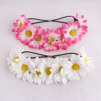 Prevernal  pink and white daisy flower headpiece girls
