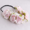 Spring series pastel pink China rose flower headband dride