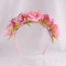 Newest pastel pink rose hair band flower hair hoop for kids
